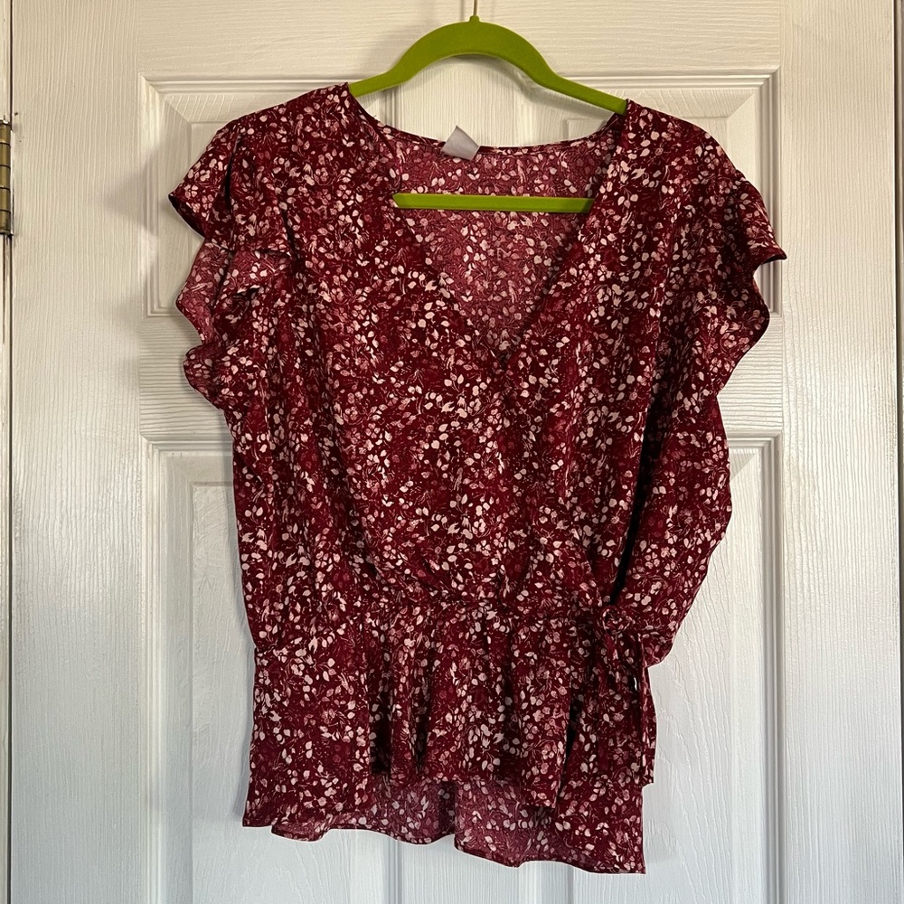 Melrose & Market Floral Peplum Top / Blouse NWT